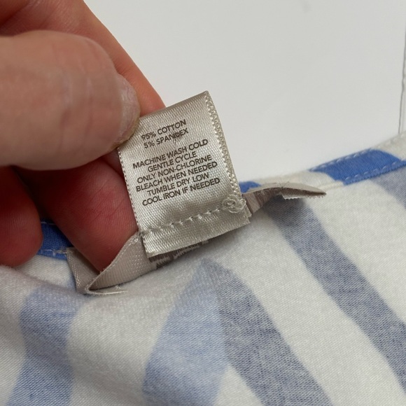 LOFT petite maxi dress cotton‎ knit stretchy xxsp summer nautical blue white - Picture 8 of 12